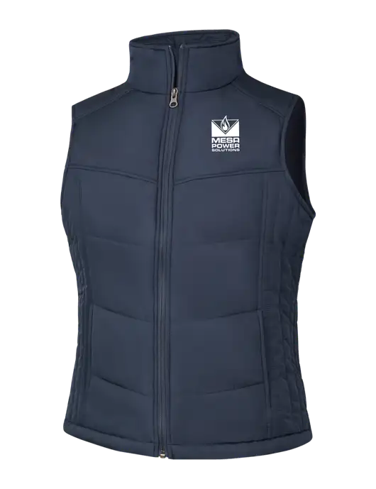  Womens Dark Slate/Black Puffy Vest w/Mesa Solutions Logo