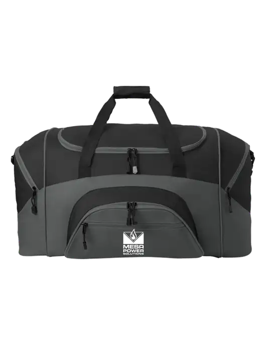 Standard Colorblock Black/Dark Grey Sport Duffel w/Mesa Solutions Logo