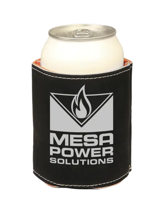 Black Leatherette Beverage Holder w/Mesa Solutions Logo