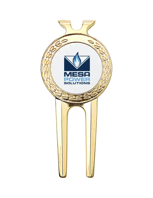 Gold Divot Tool, 1.5 x 3 w/Mesa Solutions Logo