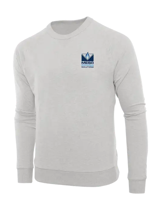 Allmade Granite Grey Heather Organic French Terry Crewneck Sweatshirt w/Mesa Solutions Logo
