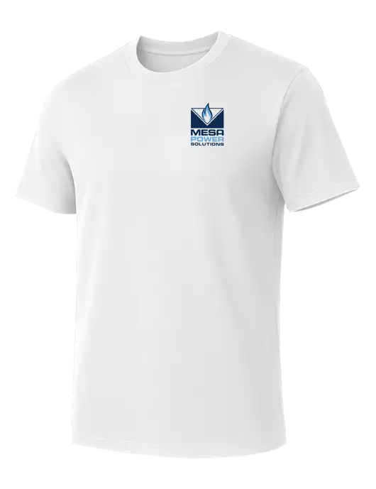 Allmade Bright White Organic Cotton Tee w/Mesa Solutions Logo