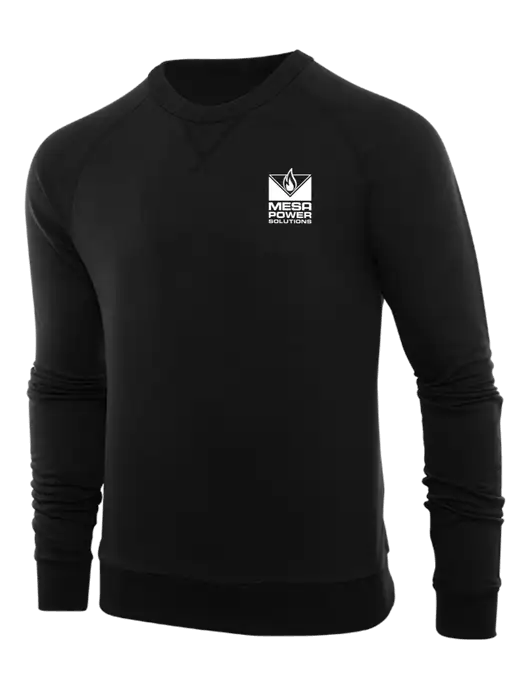 Allmade Deep Black Organic French Terry Crewneck Sweatshirt w/Mesa Solutions Logo