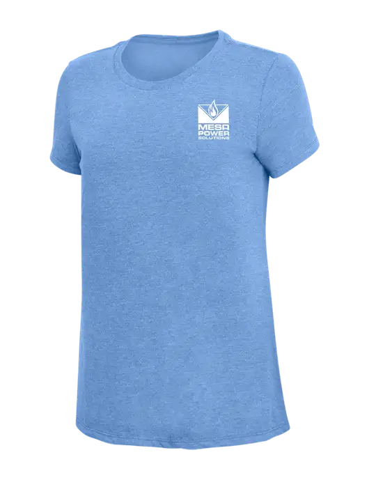 Womens Simply Soft Maritime Frost 4.5oz Poly/Combed Ring Spun Cotton T-Shirt
 w/Mesa Solutions Logo