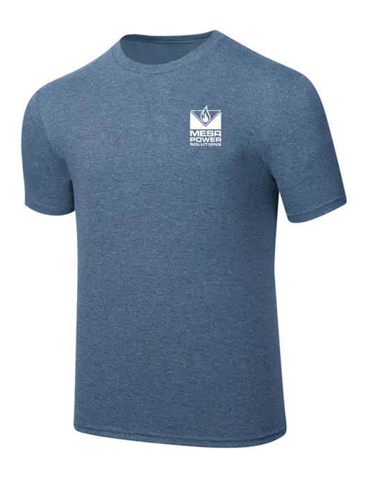 Simply Soft Light Slate Blue Heathered 4.5oz  Poly/Combed Ring Spun Cotton T-Shirt w/Mesa Solutions Logo