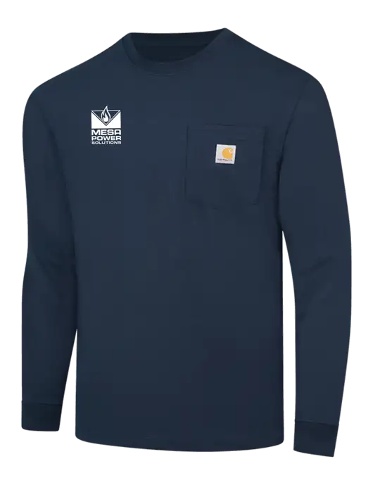 Carhartt Navy Workwear Pocket Long Sleeve T-Shirt w/Mesa Solutions Logo