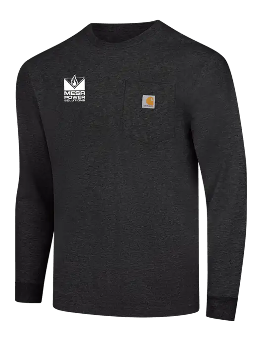 Carhartt Dark Grey Heather Workwear Pocket Long Sleeve T-Shirt w/Mesa Solutions Logo