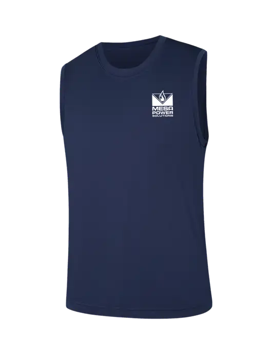 Sleeveless Navy PosiCharge Competitor Tee w/Mesa Solutions Logo