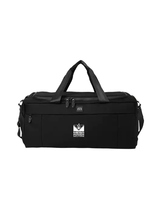 TravisMathew Black Duration Duffel w/Mesa Solutions Logo