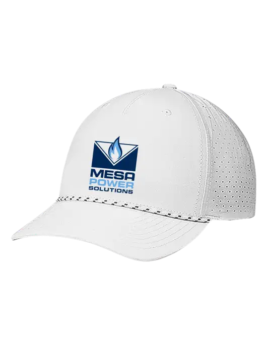 Richardson Laser Perf Performance White/White-Black Rope Cap w/Mesa Solutions Logo