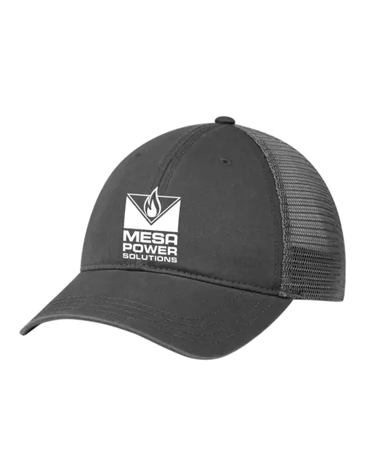 Richardson 111 Garment Washed Trucker Cap Charcoal w/Charcoal Mesh w/Mesa Solutions Logo