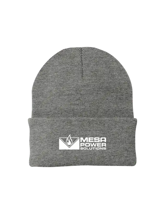 Medium Grey Heather Knit Cap w/Mesa Solutions Logo
