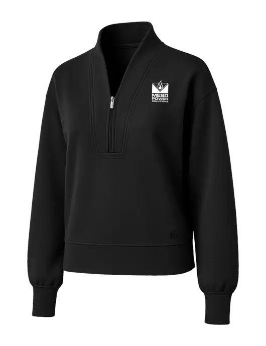 OGIO Womens Black Transcend 1/4-Zip w/Mesa Solutions Logo