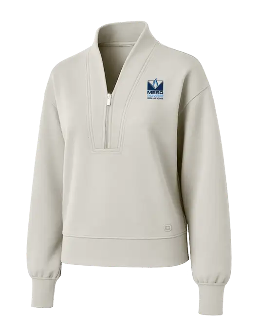 OGIO Womens Ivory Transcend 1/4-Zip w/Mesa Solutions Logo