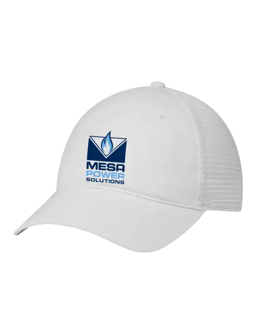 Richardson 111 Garment Washed Trucker Cap White w/White Mesh w/Mesa Solutions Logo