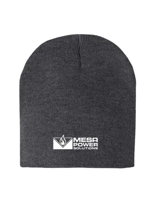 Charcoal Heather Element Knit Beanie w/Mesa Solutions Logo