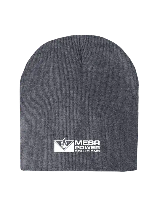 Dark Grey Heather Element Knit Beanie w/Mesa Solutions Logo