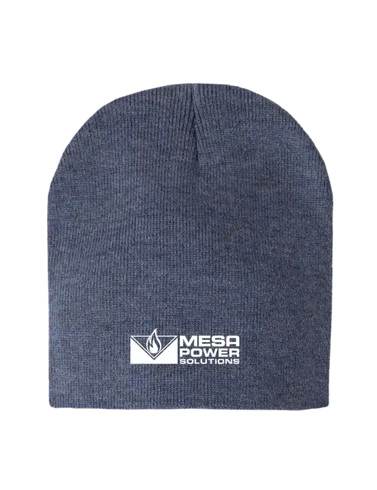 Navy Heather Element Knit Beanie w/Mesa Solutions Logo