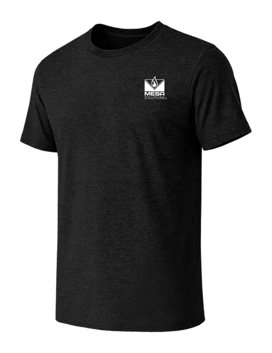 BELLA+CANVAS Black Heather CVC Short Sleeve Tee w/Vintage Logo