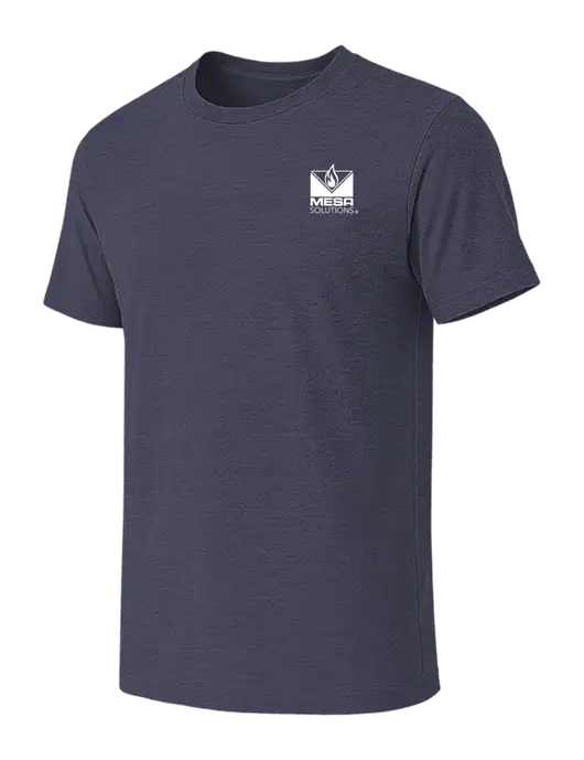BELLA+CANVAS Heather Navy CVC Short Sleeve Tee w/Vintage Logo