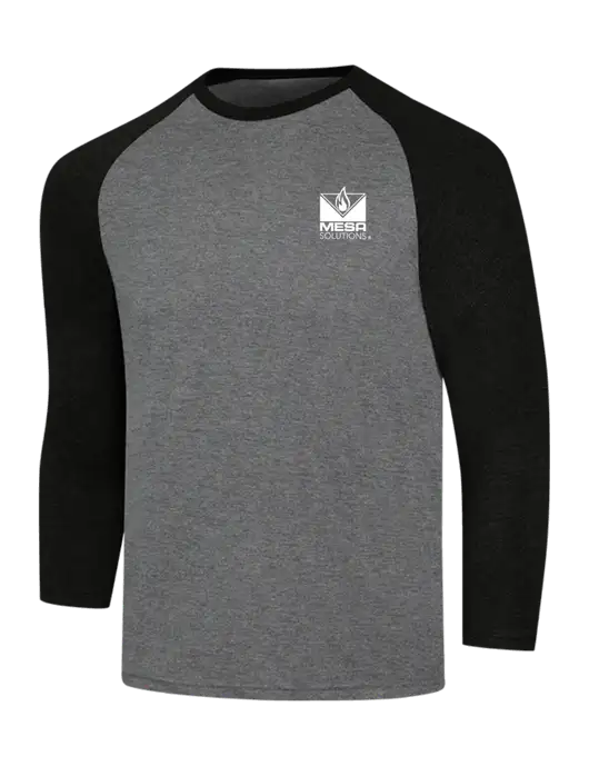 Simply Soft 3/4 Sleeve Black Frost/Grey Frost Ring Spun Cotton T-Shirt w/Vintage Logo