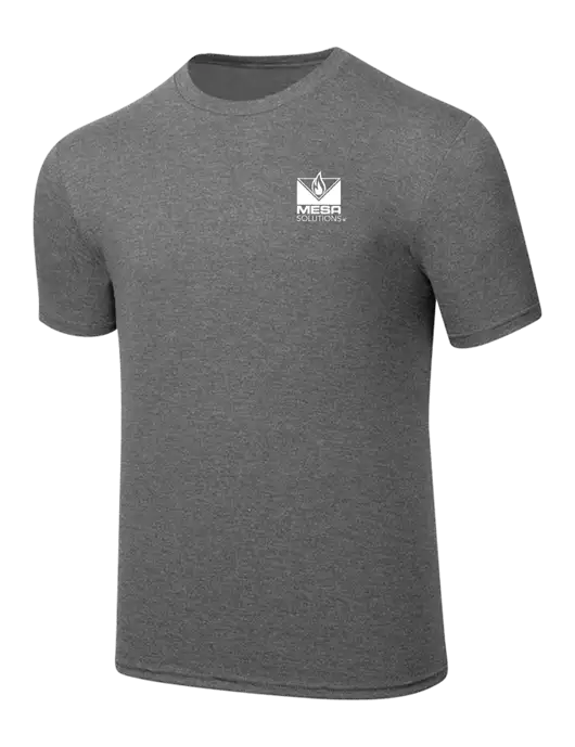 Simply Soft Heathered Medium Grey 4.5oz  Poly/Combed Ring Spun Cotton T-Shirt w/Vintage Logo