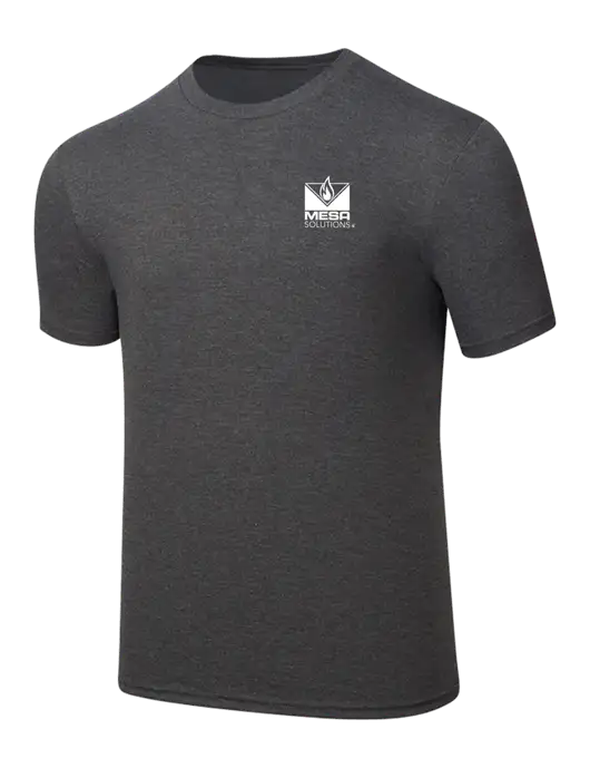 Simply Soft Heathered Charcoal 4.5oz  Poly/Combed Ring Spun Cotton T-Shirt w/Vintage Logo