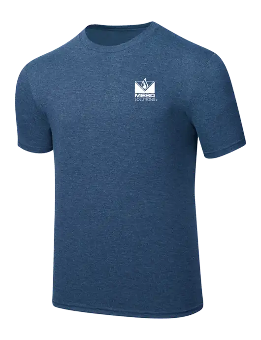 Simply Soft Heathered Navy 4.5oz  Poly/Combed Ring Spun Cotton T-Shirt w/Vintage Logo