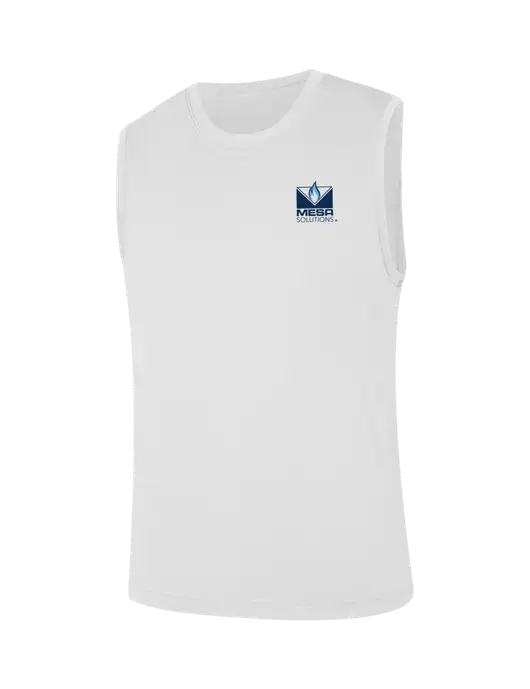 Sleeveless White PosiCharge Competitor Tee w/Vintage Logo