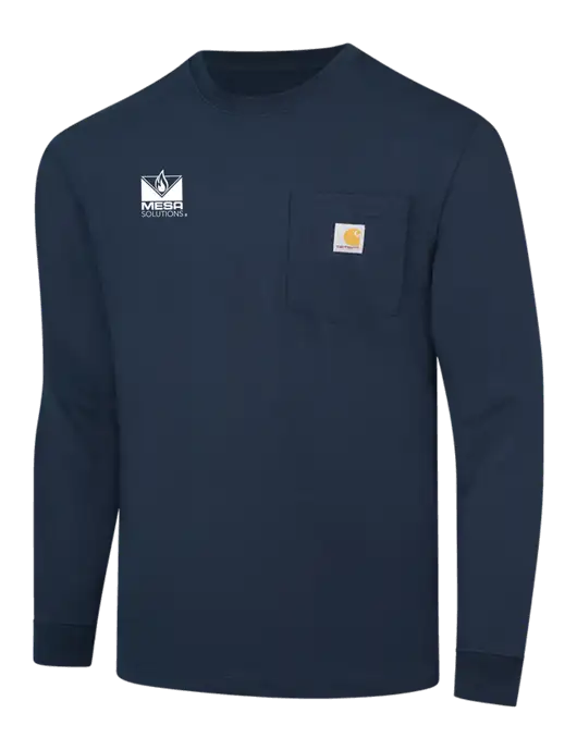 Carhartt Navy Workwear Pocket Long Sleeve T-Shirt w/Vintage Logo