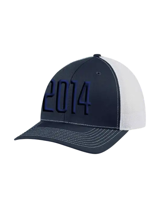 Richardson Adjustable Snapback Original 112 Trucker Cap Navy w/White Mesh w/Puff 2014 Logo