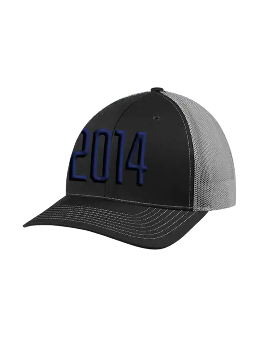 Richardson Adjustable Snapback Original 112 Trucker Cap Black w/Charcoal Mesh w/Puff 2014 Logo