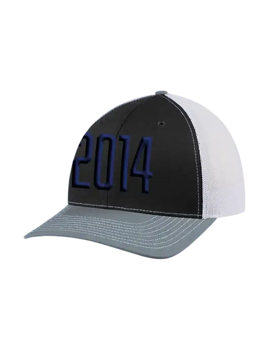 Richardson Adjustable Snapback Original 112 Trucker Cap Black/Light Heather Grey/White Mesh w/Puff 2014 Logo