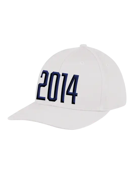 Premium Modern Structured Twill White Snapback Cap w/Puff 2014 Logo