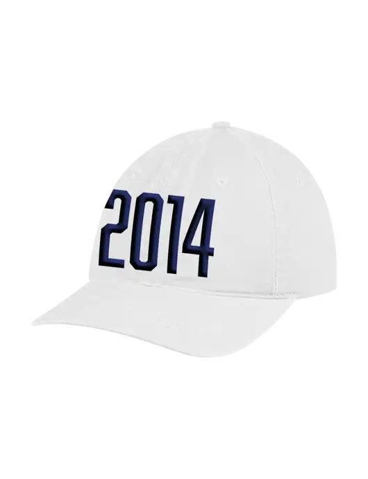 Garment Washed Unstructured Twill White Cap w/Puff 2014 Logo