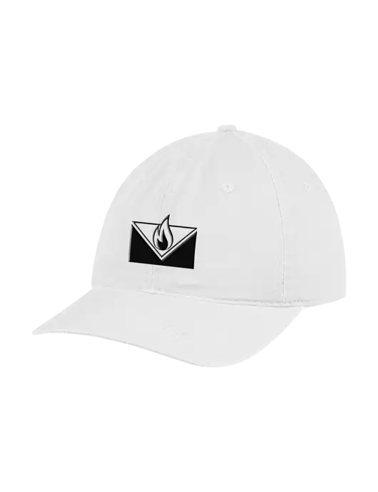 Garment Washed Unstructured Twill White Cap w/Mesa Icon Logo