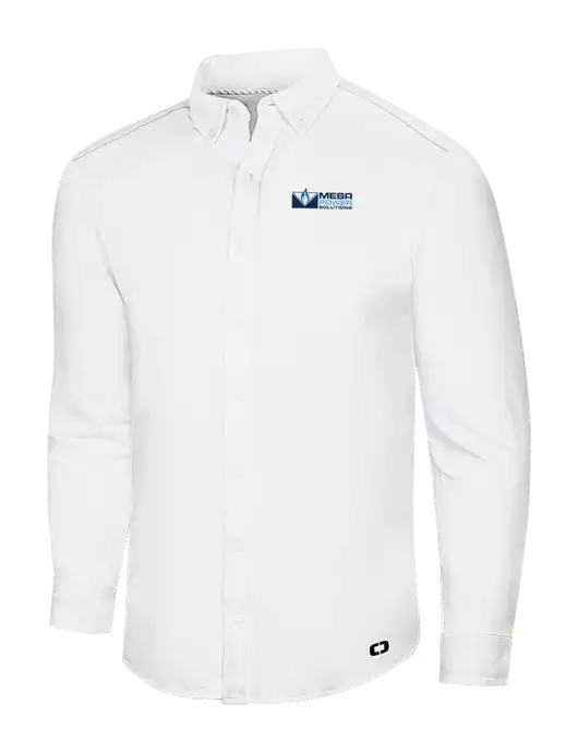 OGIO Bright White Modern Code Stretch Button-Up Shirt w/Mesa Solutions Logo
