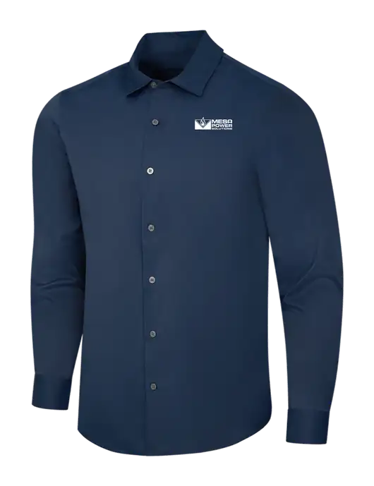 Navy City Stretch Shirt w/Mesa Solutions Logo