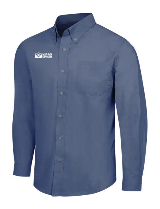 Light Navy Crosshatch Easy Care Shirt w/Mesa Solutions Logo