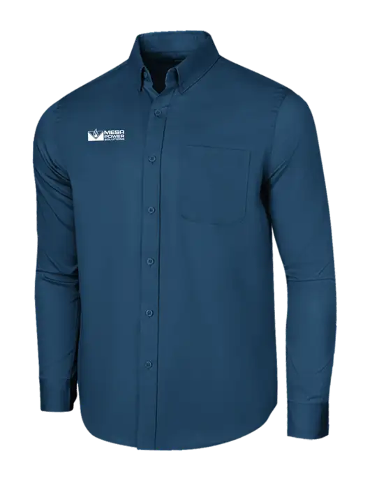Long Sleeve Light Navy Superpro React Twill Shirt w/Mesa Solutions Logo