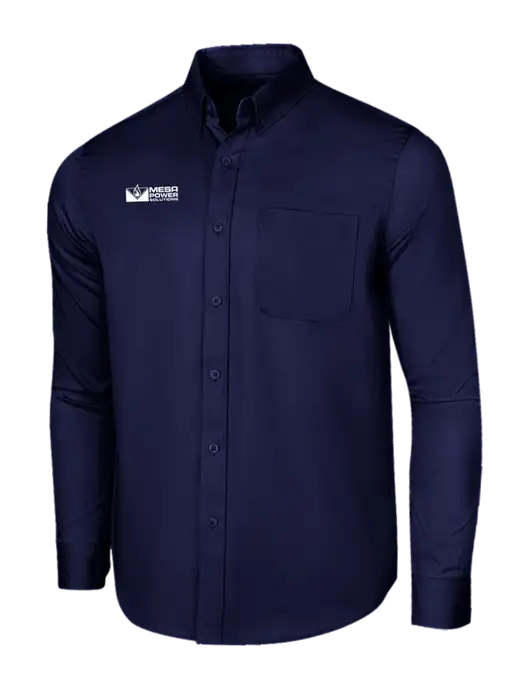Long Sleeve Navy Superpro React Twill Shirt w/Mesa Solutions Logo
