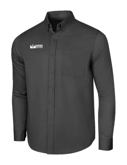 Long Sleeve Dark Grey Superpro React Twill Shirt w/Mesa Solutions Logo
