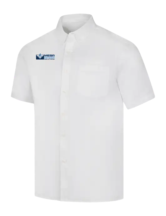 Short Sleeve White Superpro React Twill Shirt w/Mesa Solutions Logo