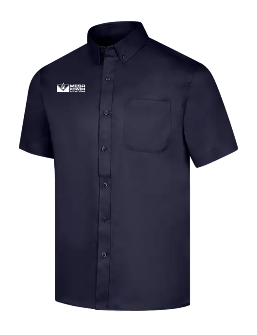Short Sleeve Navy Superpro React Twill Shirt w/Mesa Solutions Logo