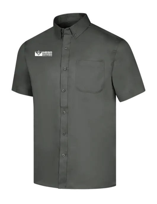 Short Sleeve Dark Grey Superpro React Twill Shirt w/Mesa Solutions Logo