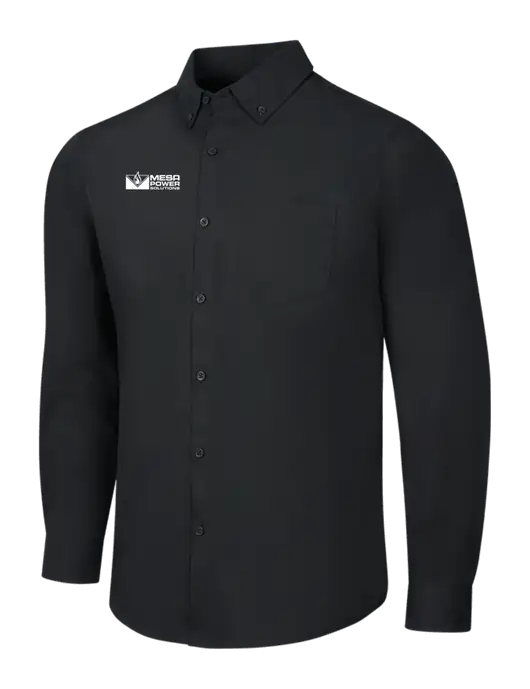 Black Long Sleeve Carefree Poplin Shirt w/Mesa Solutions Logo