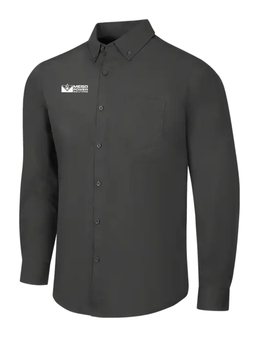 Dark Grey Long Sleeve Carefree Poplin Shirt w/Mesa Solutions Logo