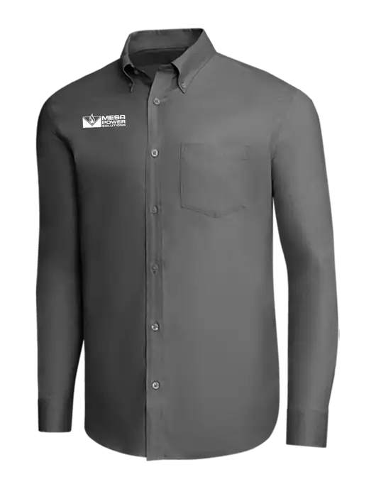 Brooks Brothers Dark Grey Wrinkle-Free Stretch Pinpoint Shirt w/Mesa Solutions Logo