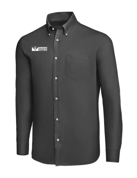 Brooks Brothers Dark Grey Wrinkle-Free Stretch Nailhead Shirt w/Mesa Solutions Logo
