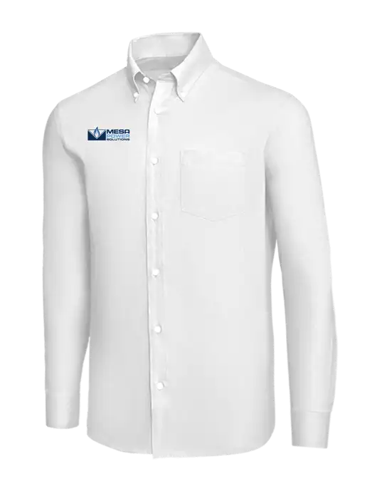 Brooks Brothers White Wrinkle-Free Stretch Nailhead Shirt w/Mesa Solutions Logo